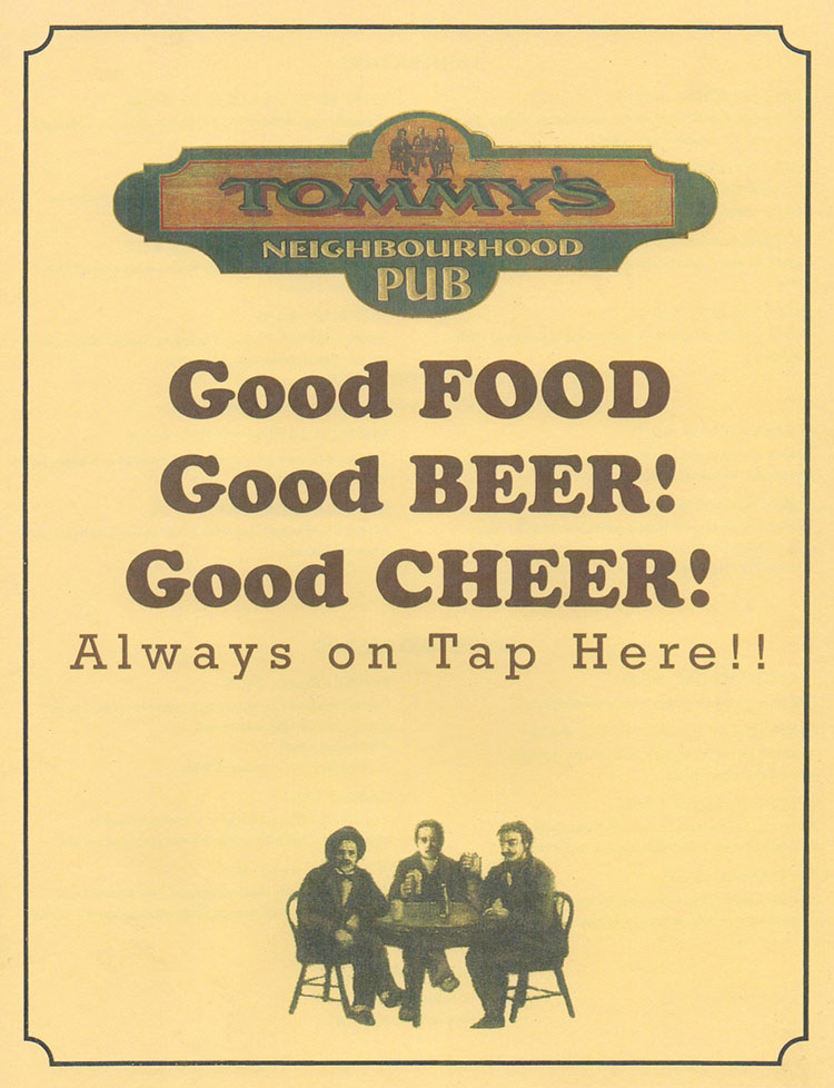 Tommy's Menu